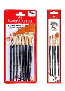 Faber Castell Brush Synthetic Flat Assorted (Size 7)